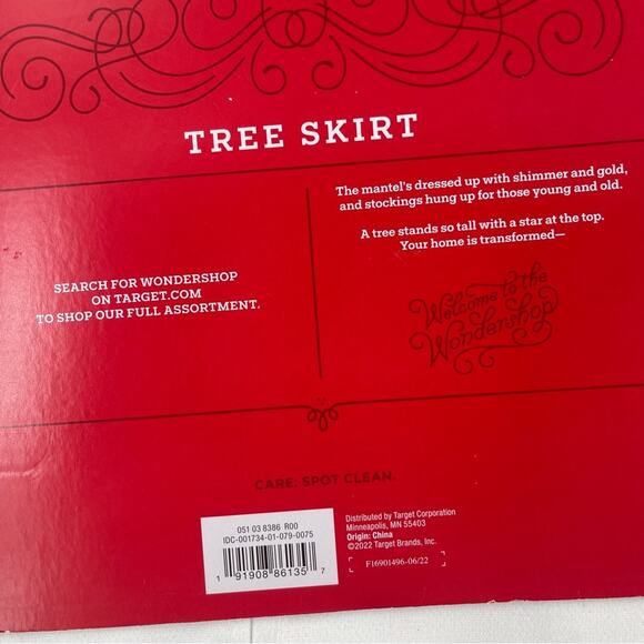 WONDERSHOP X TARGET Christmas Tree Skirt 48” Diameter Holiday Red Green Print - Picture 5 of 15